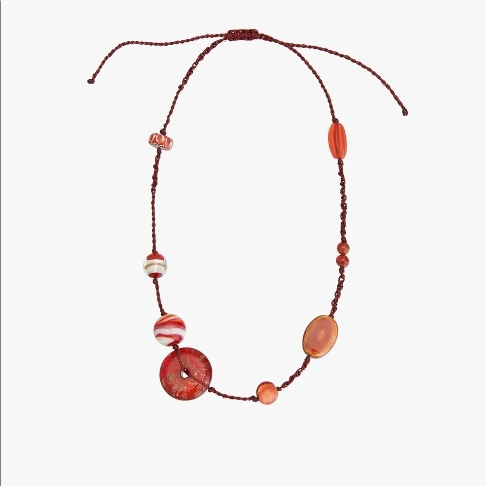 NWT. Zara Limited Edition Red Glass Necklace.